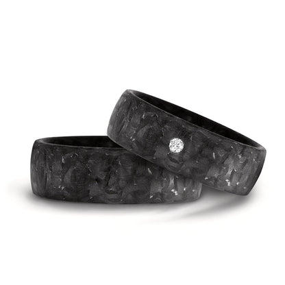 obrączka partnerska węgiel Diament 0.03 ct, w-si