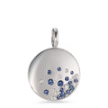 wisiorek złoto białe 750/18 K Szafir 14 kamienie, Diament 0.10 ct, 10 kamienie, w-si