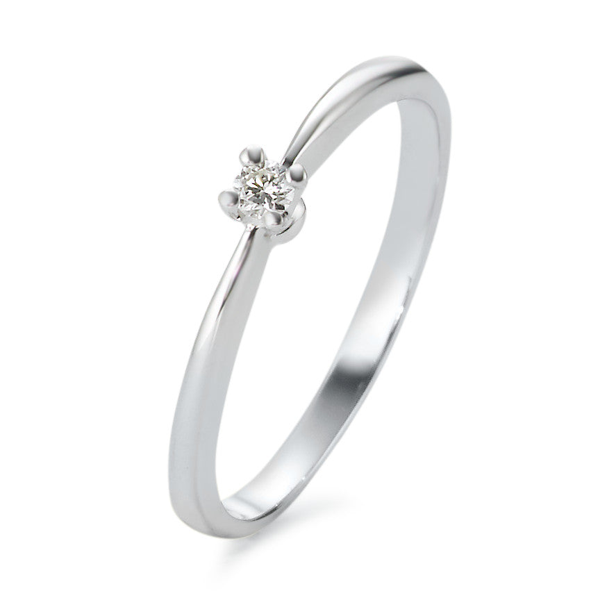 pierścionek zaręczynowy złoto białe 750/18 K Diament 0.05 ct, tw-vsi