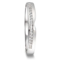 obrączka partnerska złoto białe 750/18 K Diament 0.085 ct, 17 kamienie, tw-vsi