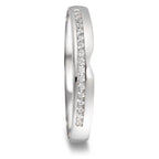 obrączka partnerska złoto białe 750/18 K Diament 0.085 ct, 17 kamienie, tw-vsi