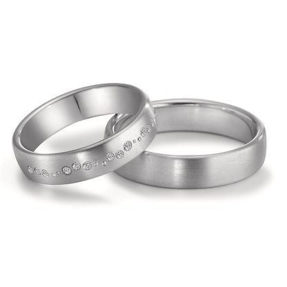 obrączka partnerska złoto białe 750/18 K