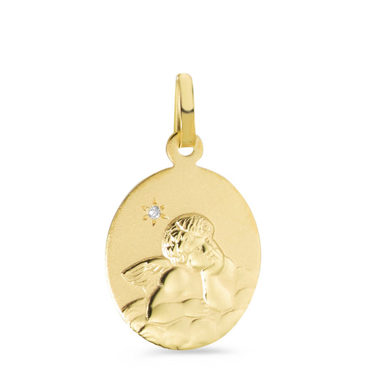 wisiorek złoto żółte 375/9 K Diament 0.005 ct, w-pi1 Anioł stróż