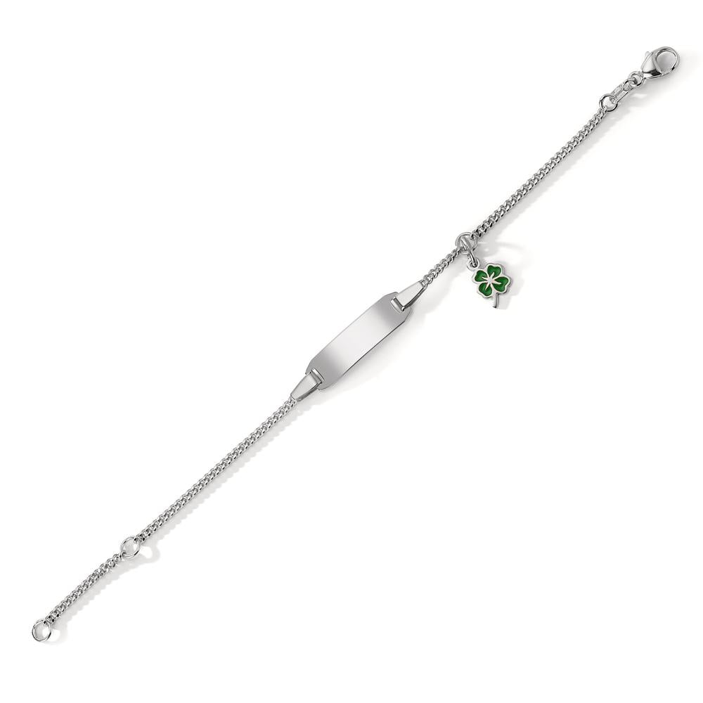 bransoletka z grawerem srebro rodowany koniczyna 12-14 cm
