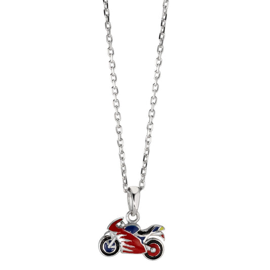 łańcuszek z wisiorkiem srebro rodowany motocykl 38-40 cm