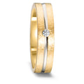 obrączka partnerska złoto żółte 750/18 K, złoto białe 750/18 K Diament 0.03 ct, w-si