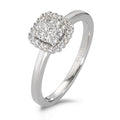 pierścionek złoto białe 750/18 K Diament biały, 0.25 ct, 29 kamienie, [Brillant], w-si