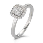 pierścionek złoto białe 750/18 K Diament biały, 0.25 ct, 29 kamienie, [Brillant], w-si