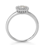 pierścionek złoto białe 750/18 K Diament biały, 0.25 ct, 29 kamienie, [Brillant], w-si