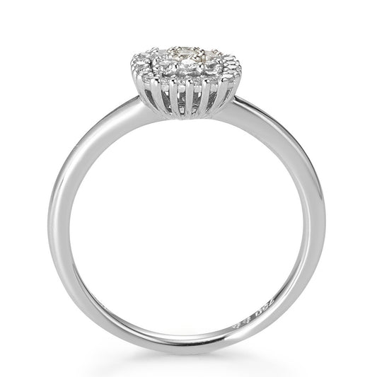 pierścionek złoto białe 750/18 K Diament biały, 0.25 ct, 29 kamienie, [Brillant], w-si