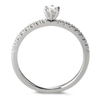 pierścionek zaręczynowy złoto białe 750/18 K Diament biały, 0.20 ct, 17 kamienie, [Brillant], w-si