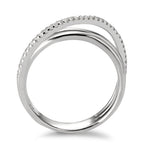 pierścionek złoto białe 750/18 K Diament biały, 0.14 ct, 33 kamienie, [Brillant], w-si