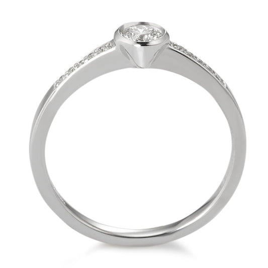 pierścionek zaręczynowy złoto białe 750/18 K Diament biały, 0.22 ct, 11 kamienie, [Brillant], w-si Ø4.5 mm