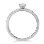 pierścionek zaręczynowy złoto białe 750/18 K Diament biały, 0.25 ct, 17 kamienie, [Brillant], w-si