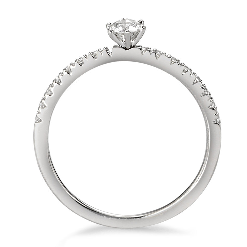 pierścionek zaręczynowy złoto białe 750/18 K Diament biały, 0.25 ct, 17 kamienie, [Brillant], w-si