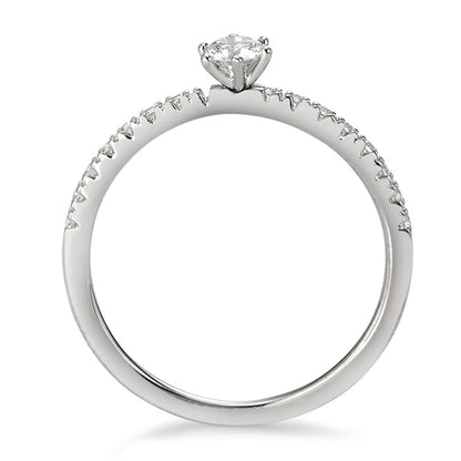 pierścionek zaręczynowy złoto białe 750/18 K Diament biały, 0.25 ct, 17 kamienie, [Brillant], w-si