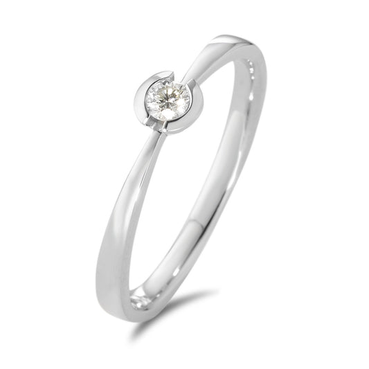 pierścionek zaręczynowy złoto białe 750/18 K Diament biały, 0.10 ct, [Brillant], w-si