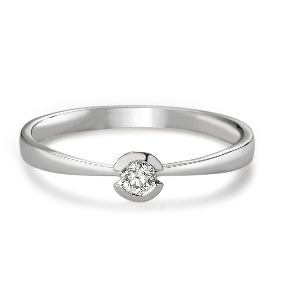 pierścionek zaręczynowy złoto białe 750/18 K Diament biały, 0.10 ct, [Brillant], w-si