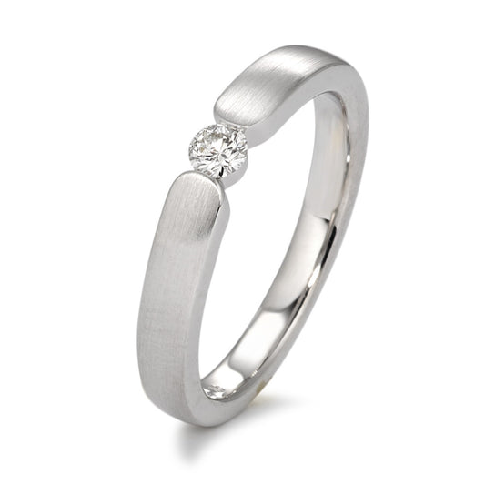 pierścionek zaręczynowy złoto białe 750/18 K Diament biały, 0.10 ct, [Brillant], w-si
