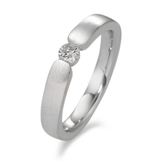 pierścionek zaręczynowy złoto białe 750/18 K Diament biały, 0.15 ct, [Brillant], w-si