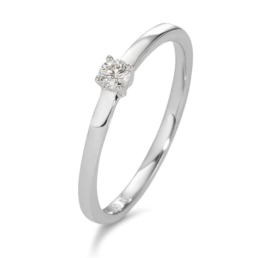 pierścionek zaręczynowy złoto białe 750/18 K Diament biały, 0.10 ct, [Brillant], w-si
