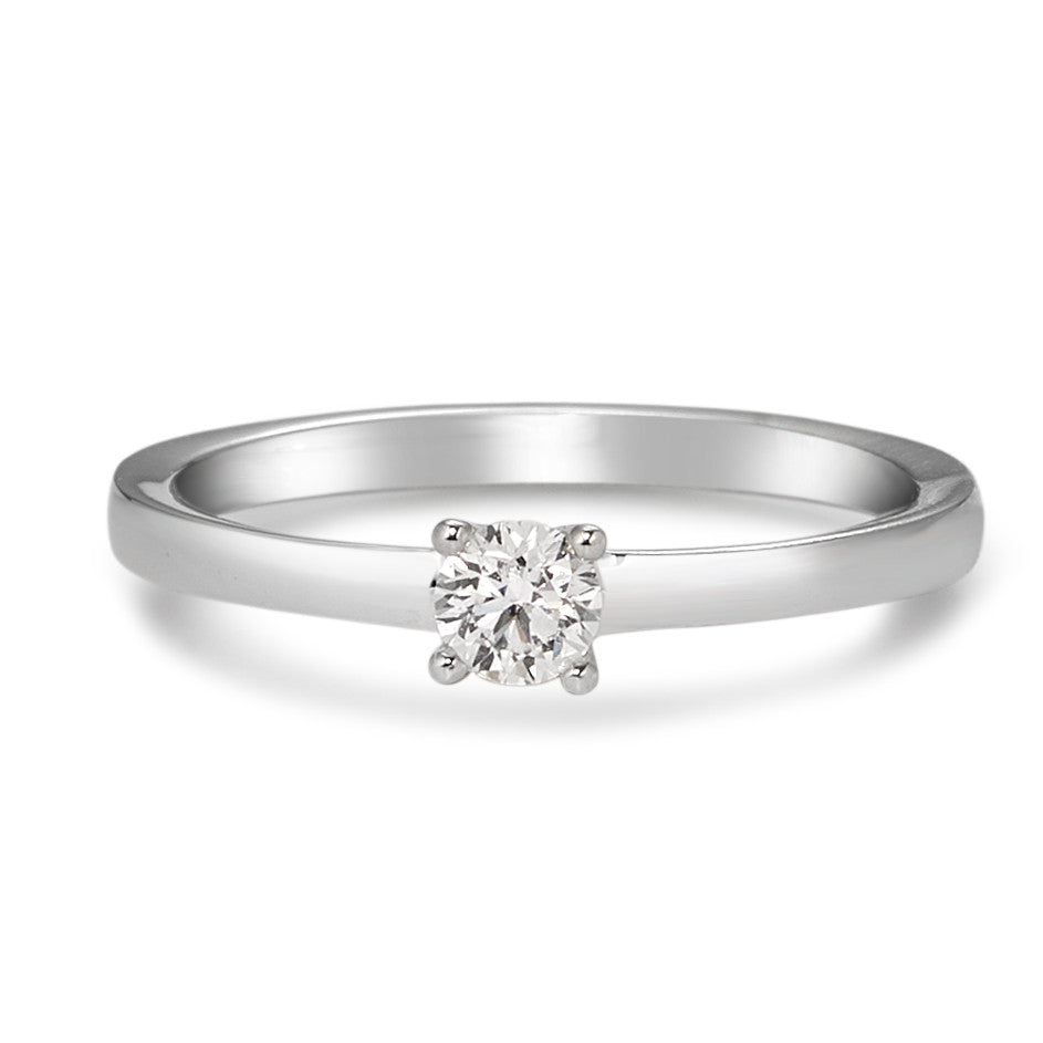 pierścionek zaręczynowy złoto białe 750/18 K Diament biały, 0.20 ct, [Brillant], w-si