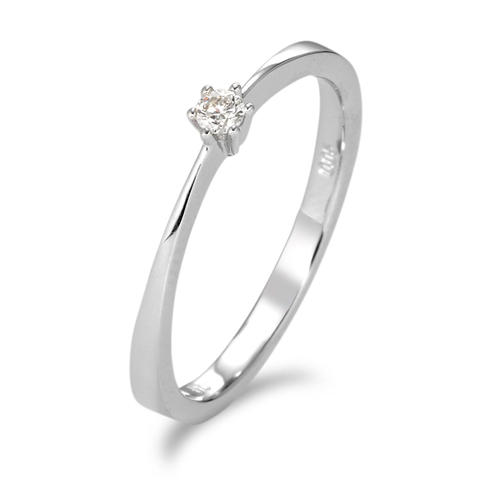 pierścionek zaręczynowy złoto białe 750/18 K Diament biały, 0.05 ct, [Brillant], w-si