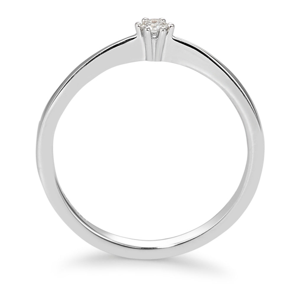 pierścionek zaręczynowy złoto białe 750/18 K Diament biały, 0.05 ct, [Brillant], w-si