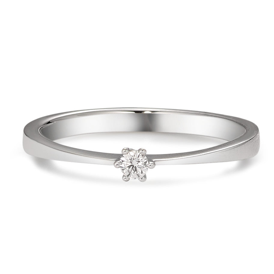 pierścionek zaręczynowy złoto białe 750/18 K Diament biały, 0.05 ct, [Brillant], w-si