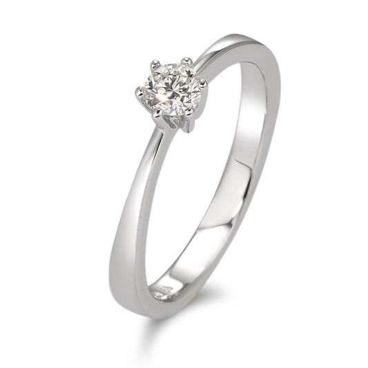 pierścionek zaręczynowy złoto białe 750/18 K Diament biały, 0.20 ct, [Brillant], w-si