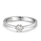 pierścionek zaręczynowy złoto białe 750/18 K Diament biały, 0.20 ct, [Brillant], w-si