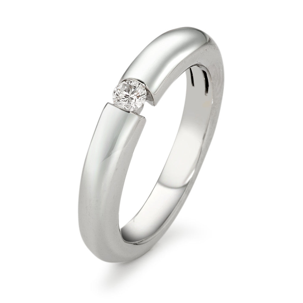 pierścionek zaręczynowy złoto białe 750/18 K Diament biały, 0.10 ct, [Brillant], w-si