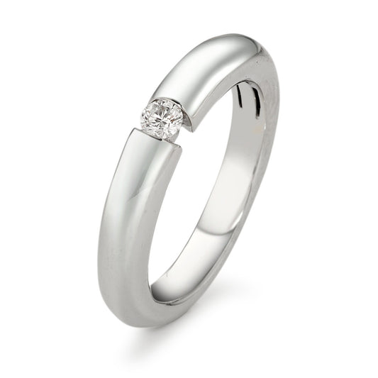 pierścionek zaręczynowy złoto białe 750/18 K Diament biały, 0.10 ct, [Brillant], w-si