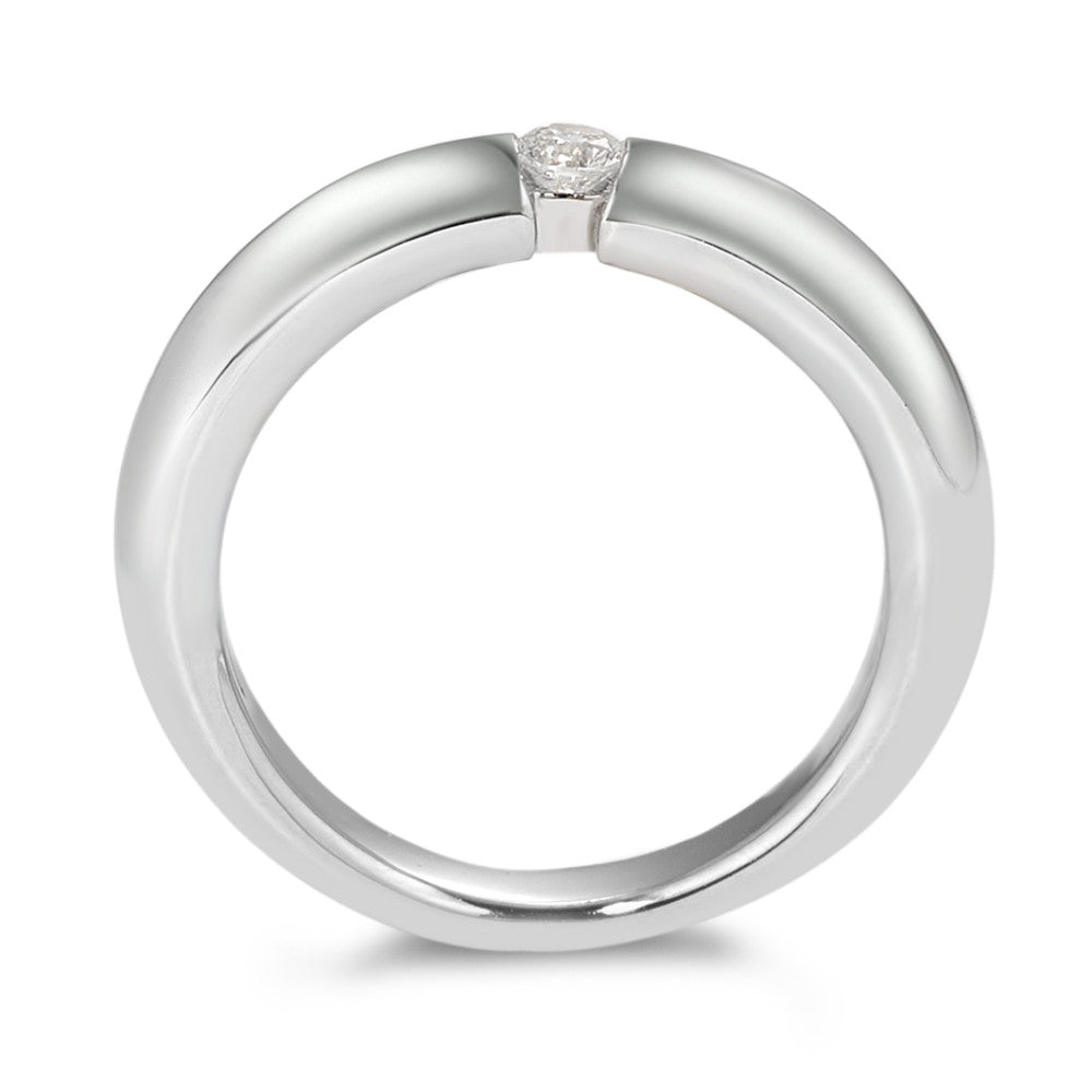 pierścionek zaręczynowy złoto białe 750/18 K Diament biały, 0.10 ct, [Brillant], w-si
