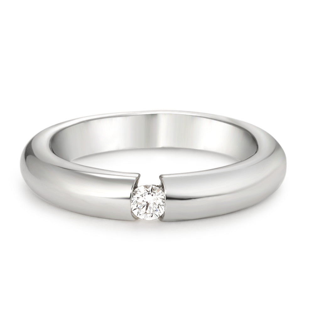 pierścionek zaręczynowy złoto białe 750/18 K Diament biały, 0.10 ct, [Brillant], w-si