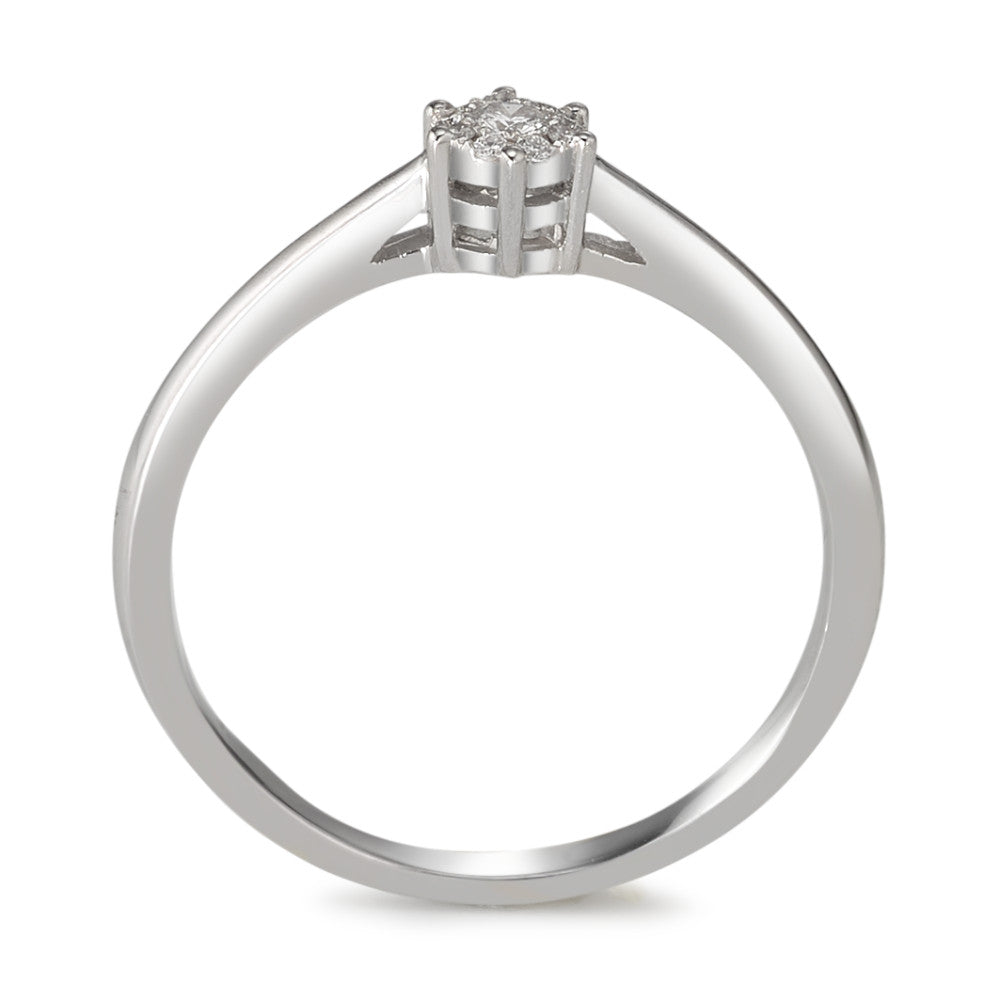 pierścionek zaręczynowy złoto białe 750/18 K Diament 0.08 ct, 10 kamienie, w-si