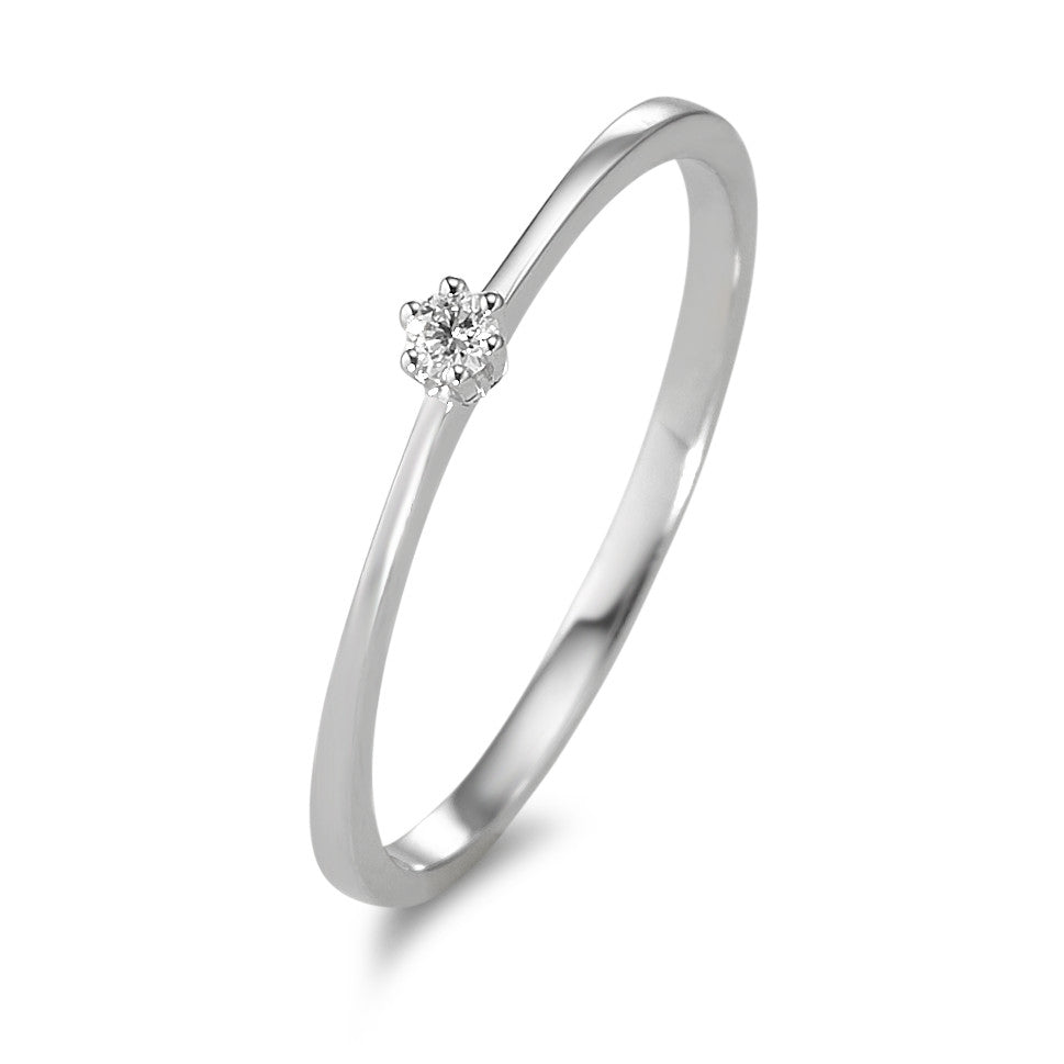 pierścionek zaręczynowy złoto białe 750/18 K Diament 0.03 ct, w-si