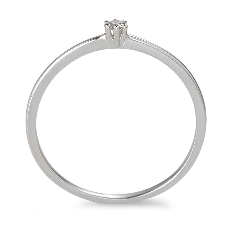 pierścionek zaręczynowy złoto białe 750/18 K Diament 0.03 ct, w-si