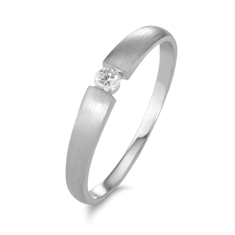 pierścionek zaręczynowy złoto białe 750/18 K Diament 0.06 ct, w-si