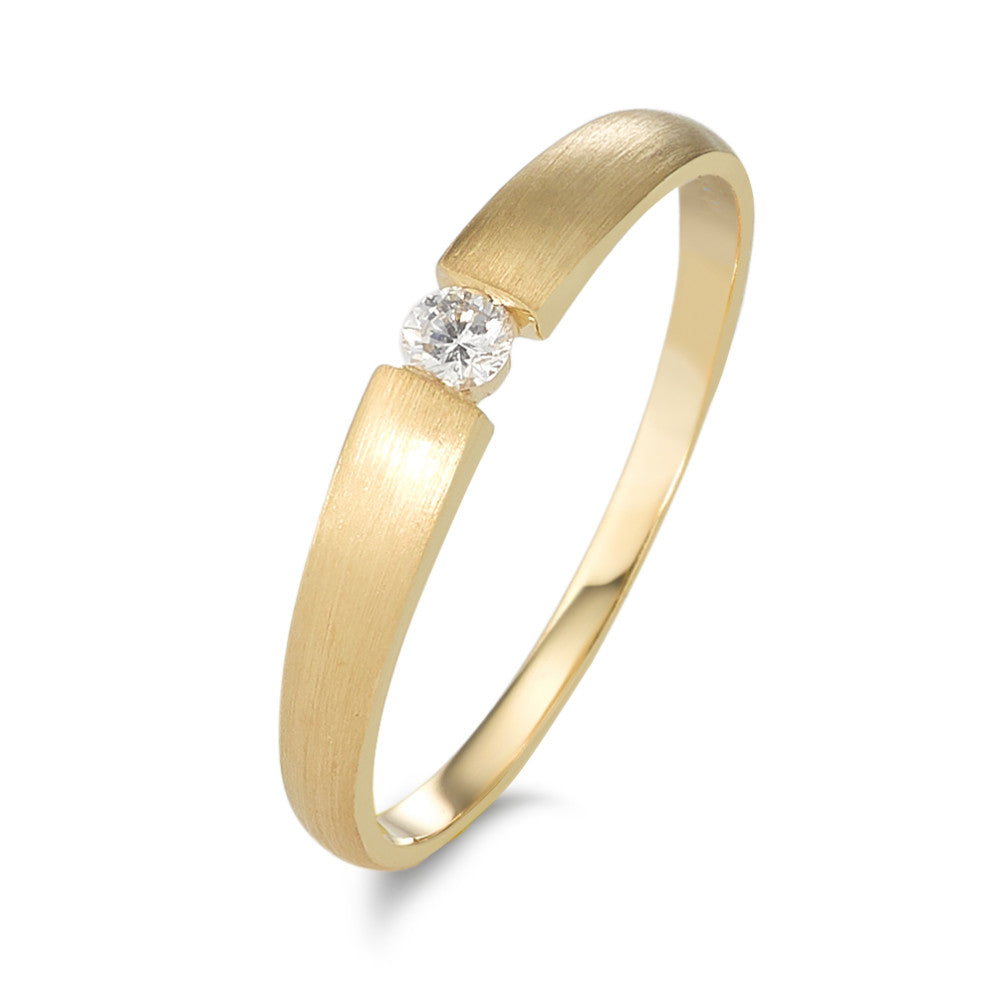 pierścionek zaręczynowy złoto żółte 750/18 K Diament 0.06 ct, w-si