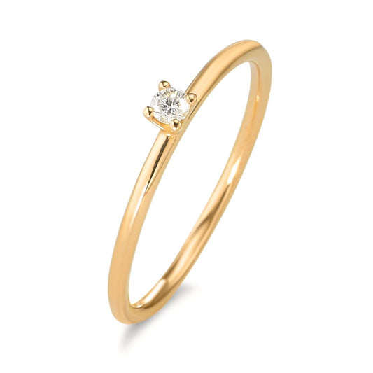 pierścionek zaręczynowy złoto żółte 750/18 K Diament 0.05 ct, w-si