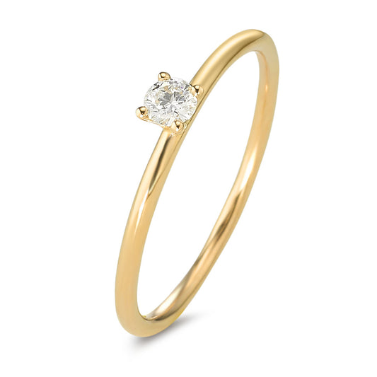 pierścionek zaręczynowy złoto żółte 750/18 K Diament 0.10 ct, w-si
