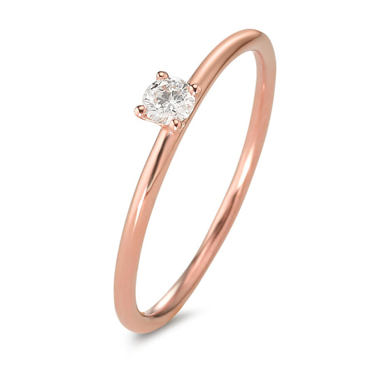 pierścionek zaręczynowy złoto czerwone 750/18 K Diament 0.10 ct, w-si