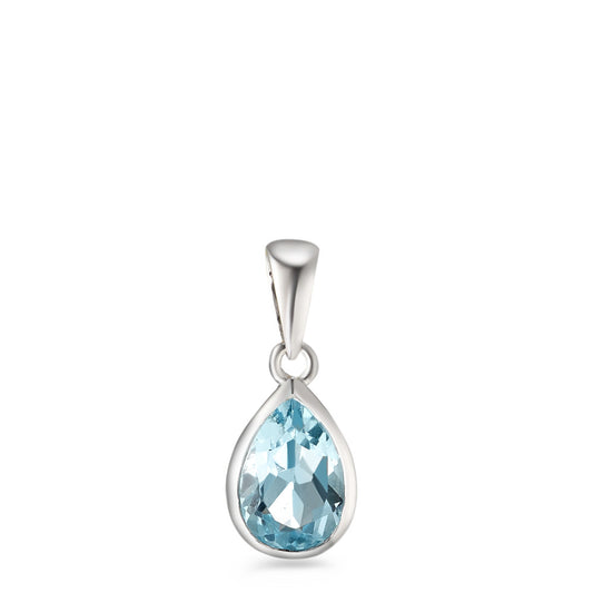 wisiorek złoto białe 375/9 K Topaz niebieski