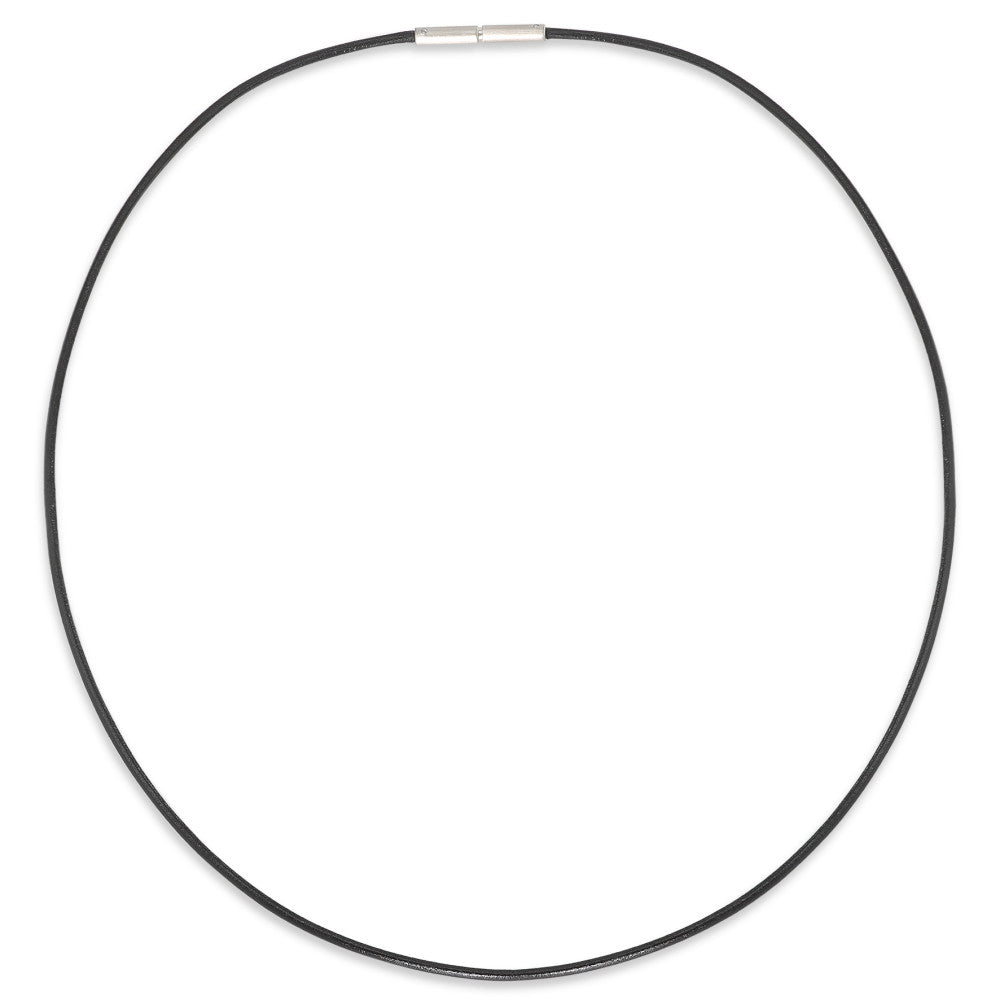 Naszyjnik skóra, stal nierdzewna 42 cm Ø1.5 mm