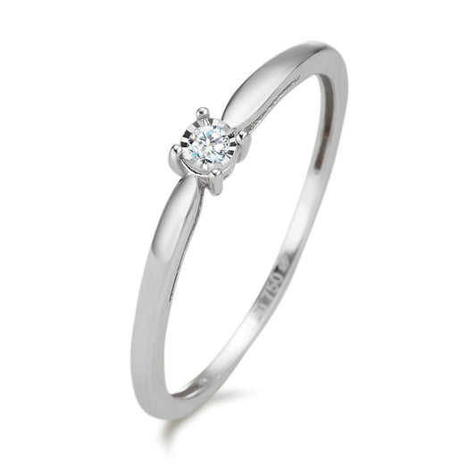 pierścionek zaręczynowy złoto białe 750/18 K Diament 0.03 ct, w-pi2