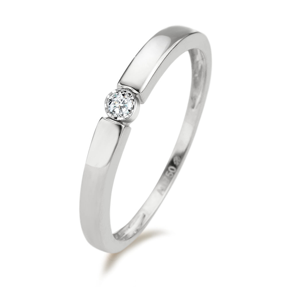pierścionek zaręczynowy złoto białe 750/18 K Diament 0.04 ct, w-pi2