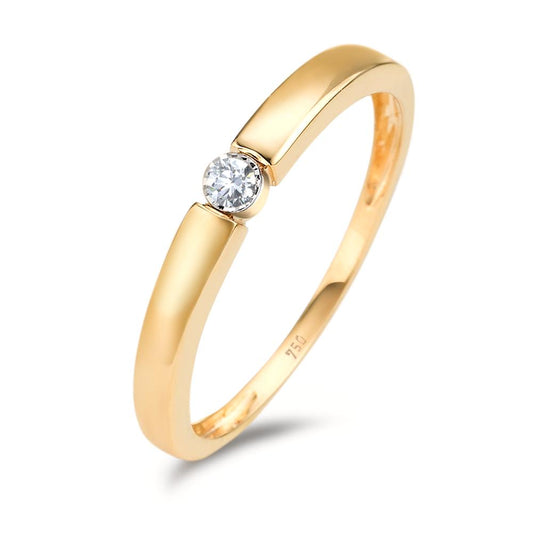 pierścionek zaręczynowy złoto żółte 750/18 K Diament 0.04 ct, w-pi2