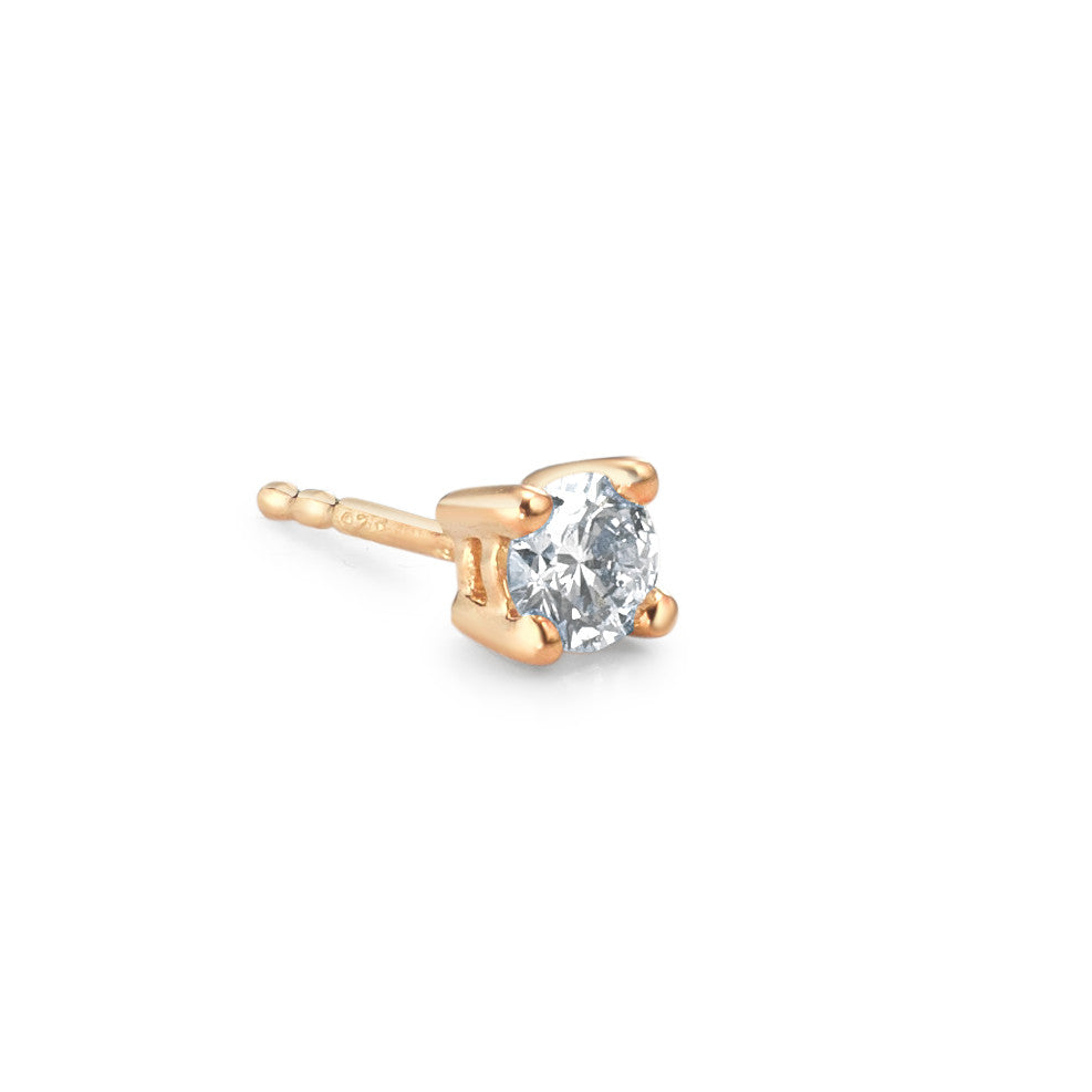 kolczyk wkrętka (1 sztuka) złoto żółte 750/18 K Diament 0.25 ct, w-si