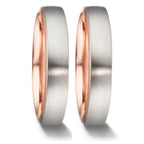 obrączka partnerska złoto czerwone 750/18 K, złoto białe 750/18 K